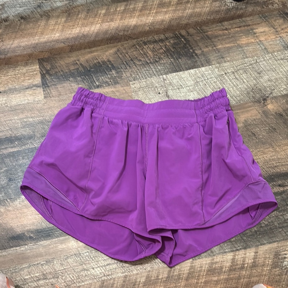 Purple lululemon hotty hot shorts